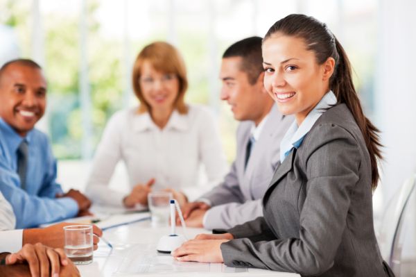 Group of businesspeople having a meeting.