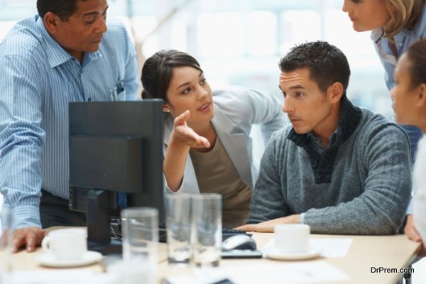 employee in meeting