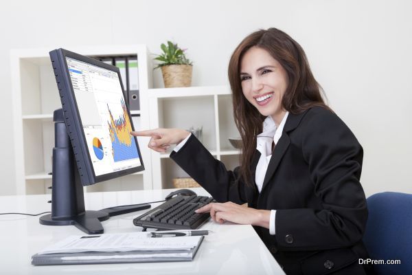Businesswoman Showing Graph