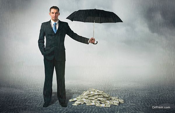 Businessman with umbrella