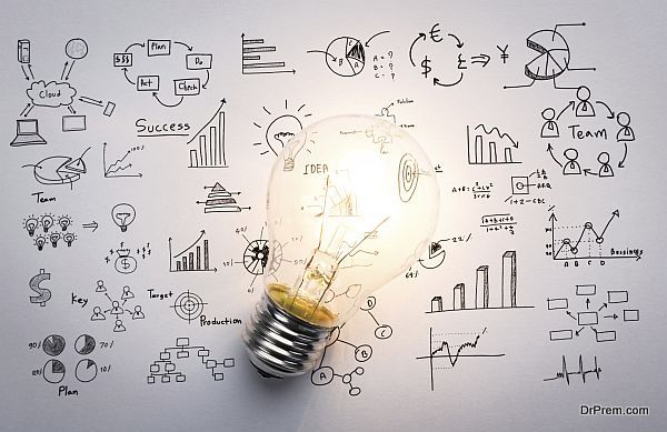 Light bulb with drawing graph