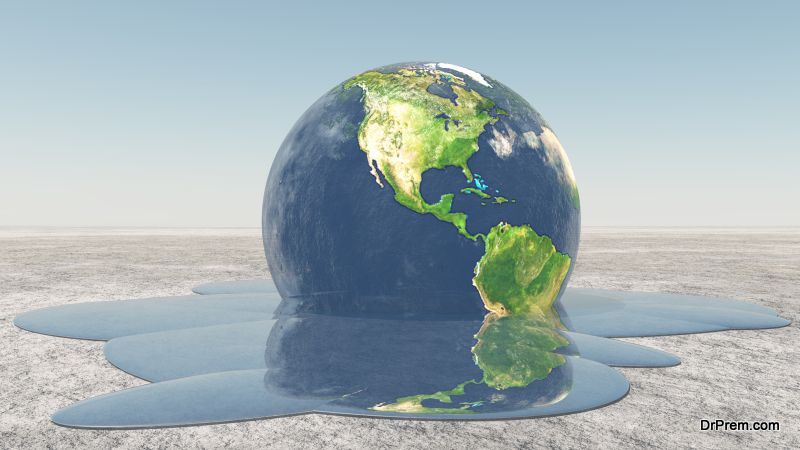 Earth melting into water