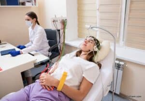 Patient-brain-testing-using-encephalography-at-medical-center.
