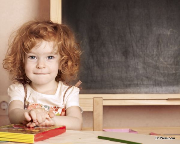 Schoolchild in a class