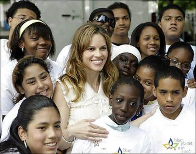 Hilary Swank bows global race for safe drinking water