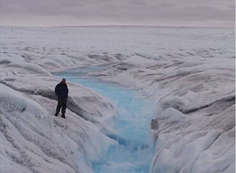 Global warming turning Greenland ice into water