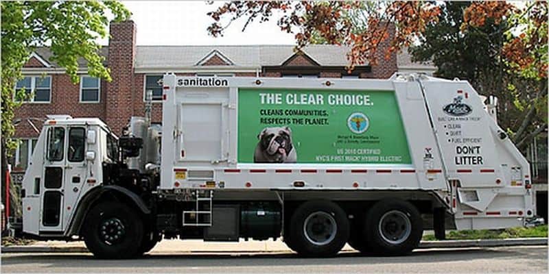 Garbage trucks in New York city