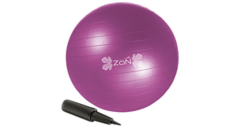 Zon bright pink fitness kit with balance ball