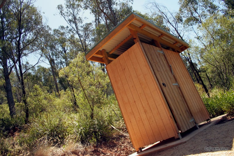 build an outhouse with a composting bucket toilet
