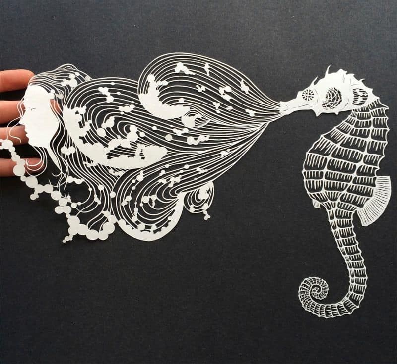 Maude White- Hand Cut Paper art
