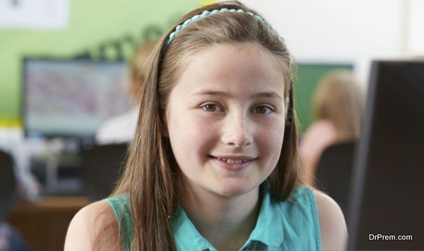 girl attending class