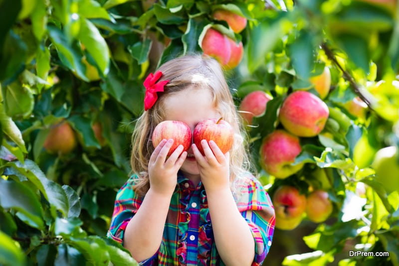 Having fresh fruits and vegetables