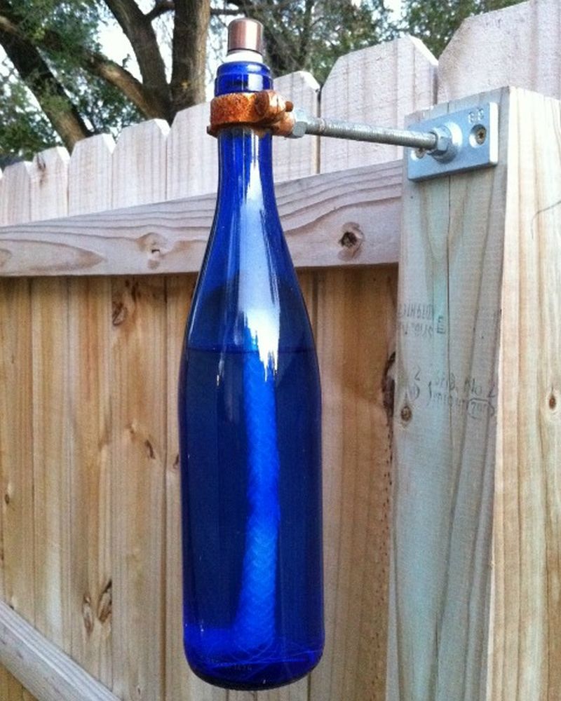 Wine bottle Tiki torch