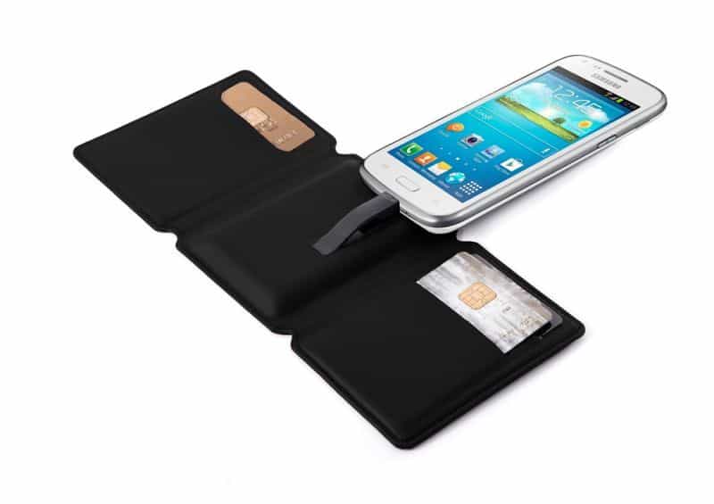 A phone-charging wallet