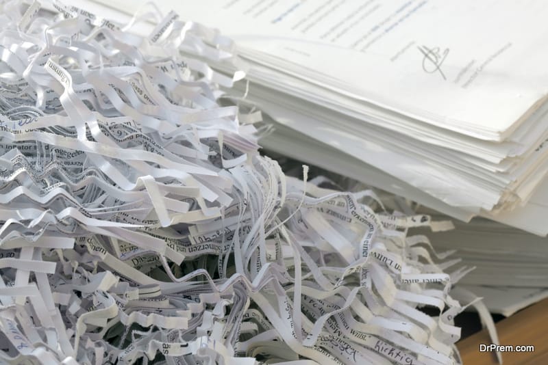 papers should be collected, shredded and recycled