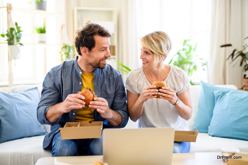 couple consuming junk