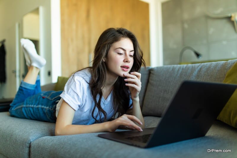 young woman reading a story