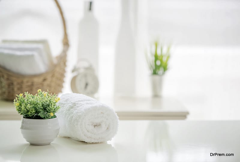 plush towel in the bathroom