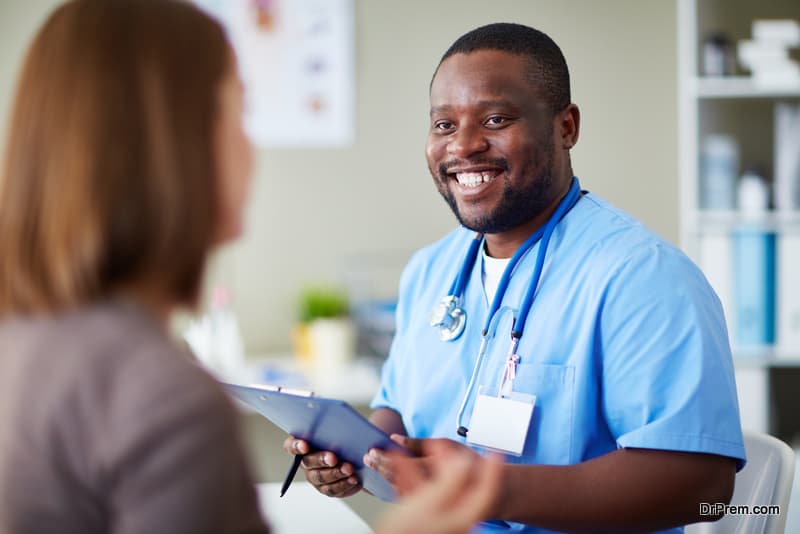 nurse attending patient