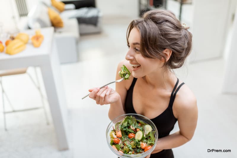 woman taking healthy diet