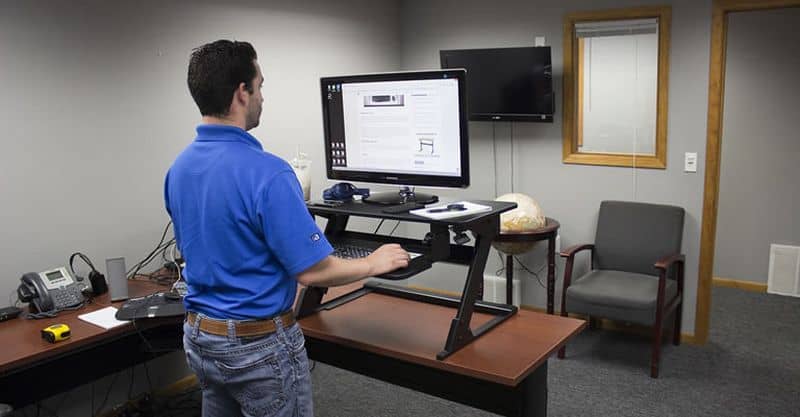 Standing desk converter