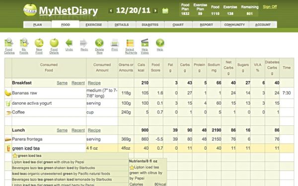 MyNetDiary Calorie Counter