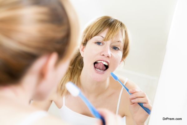 brushing teeth