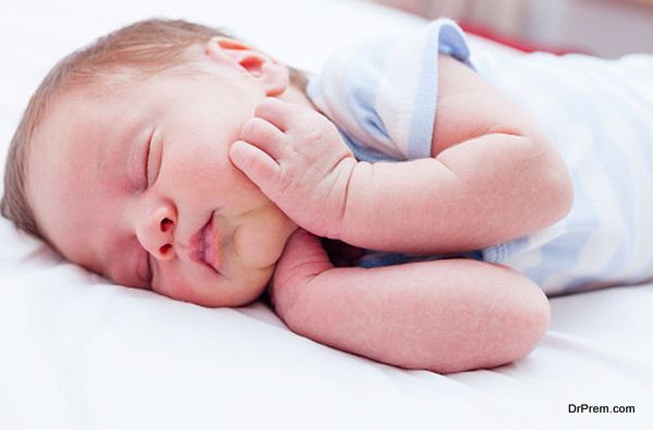 Newborn baby peacefully sleeping