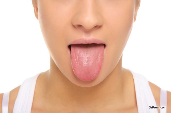 Woman stick ones tongue out