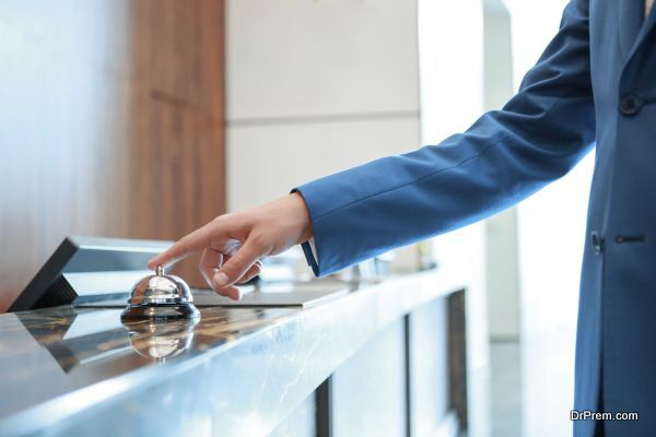 Hotel service bell at reception