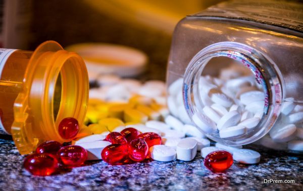 War on drugs pharmaceutical pills tablets gel caps