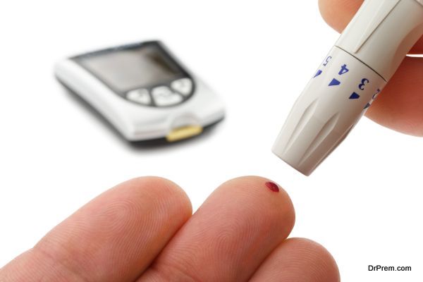 Glucose level blood test isolated