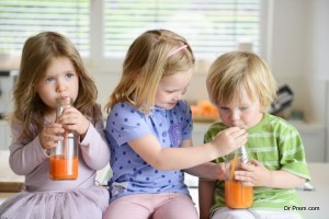Children Drinking Juice 