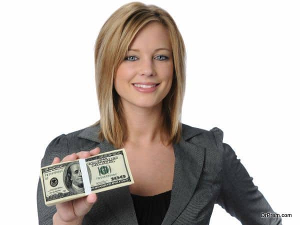 Woman Holding Money