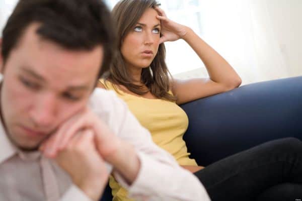 Young couple not communicating after an argument