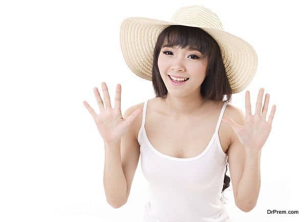 exited, happy, smiling woman looking at camera, isolated white background