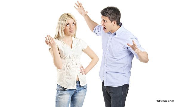 Young couple arguing with each other