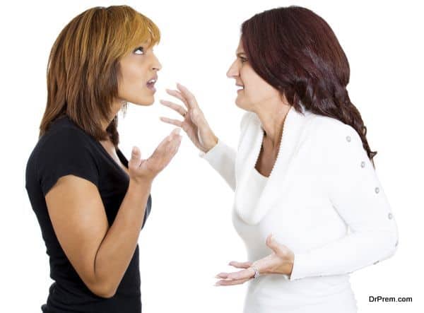 two mad angry women arguing