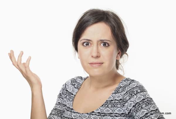 Shocked young woman portrait