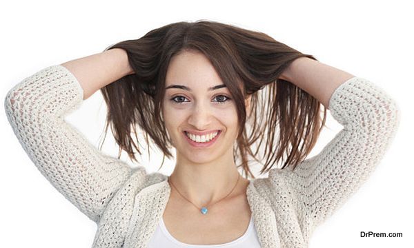 beautiful smiling girl with long hair