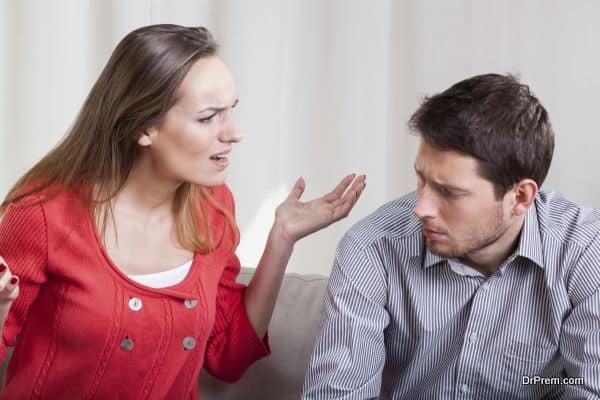 Woman yelling at her man