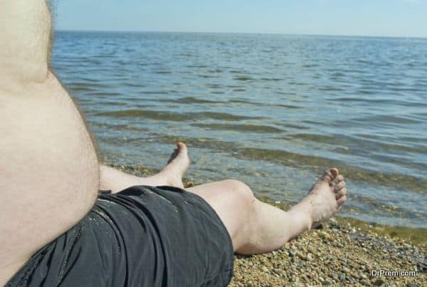 Healthy man on the beach.