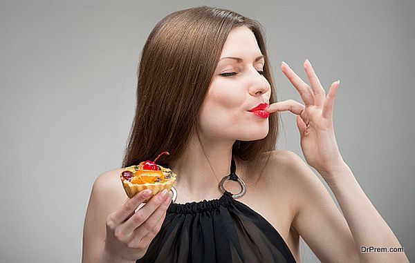 Girl enjoying the cake