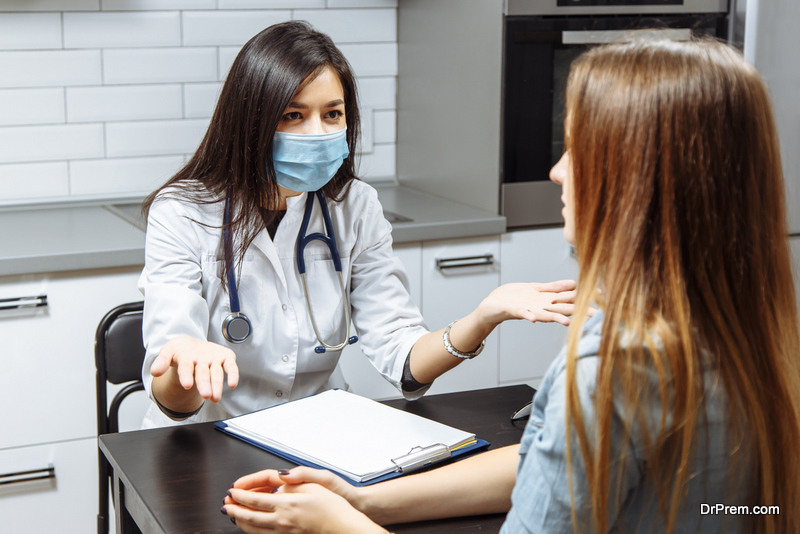 Doctor in protective mask