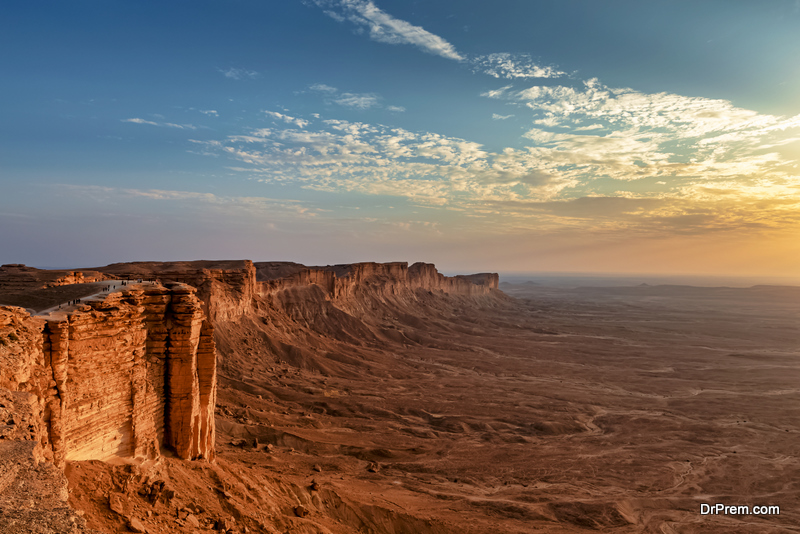 Edge of the World, a natural landmark and popular tourist destination near Riyadh -Saudi Arabia
