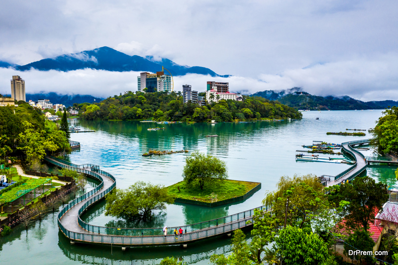 Sun Moon Lake in Nantou, Taiwan, Aerial view Sun Moon Lake