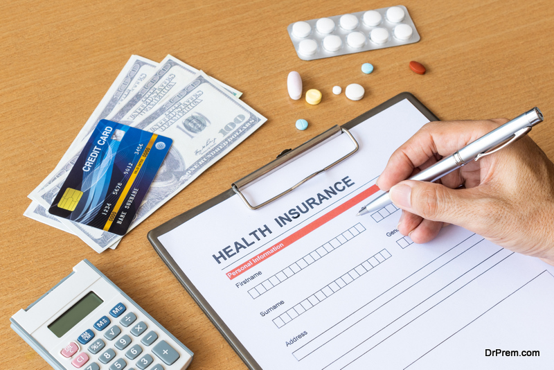 Health insurance form with model and policy document