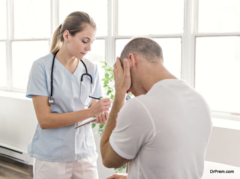 A men with doctor having a head problem