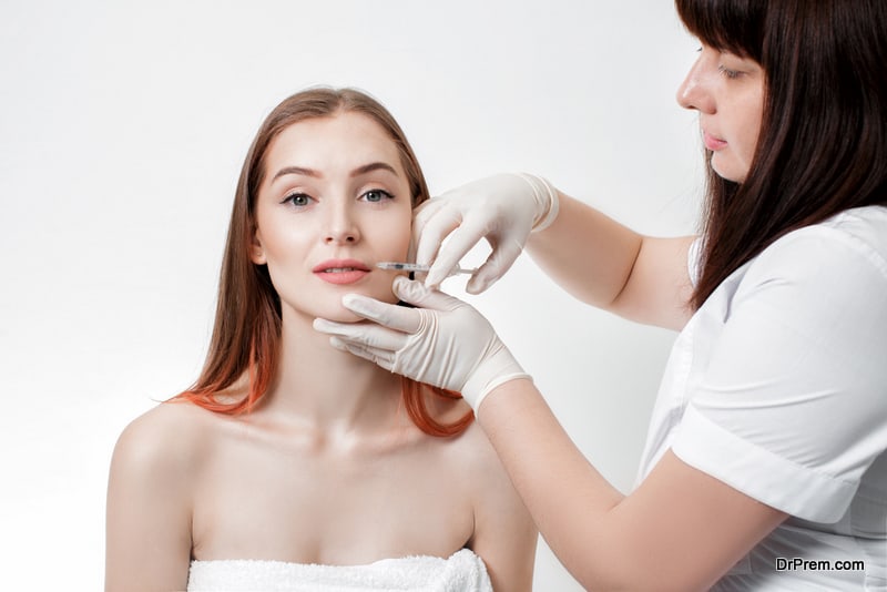 woman undergoing cosmetic treatment