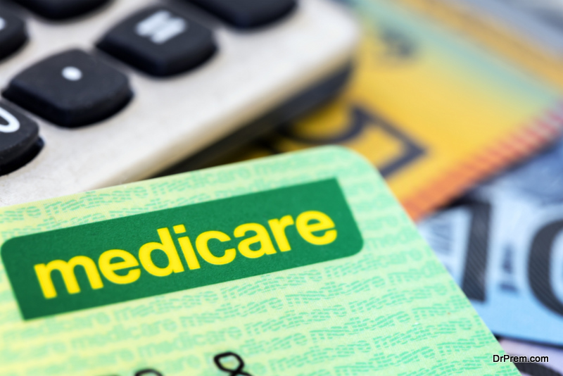 Australian Medicare Card with Calculator and Cash